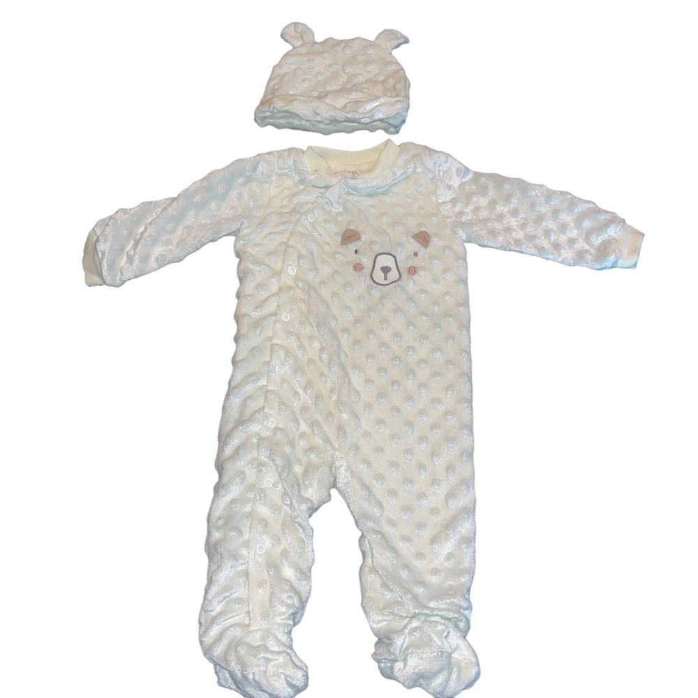 Kyle & Deena Infant Sleeper With Cap Bear Size 6-9 Months Infant Boy Super Soft